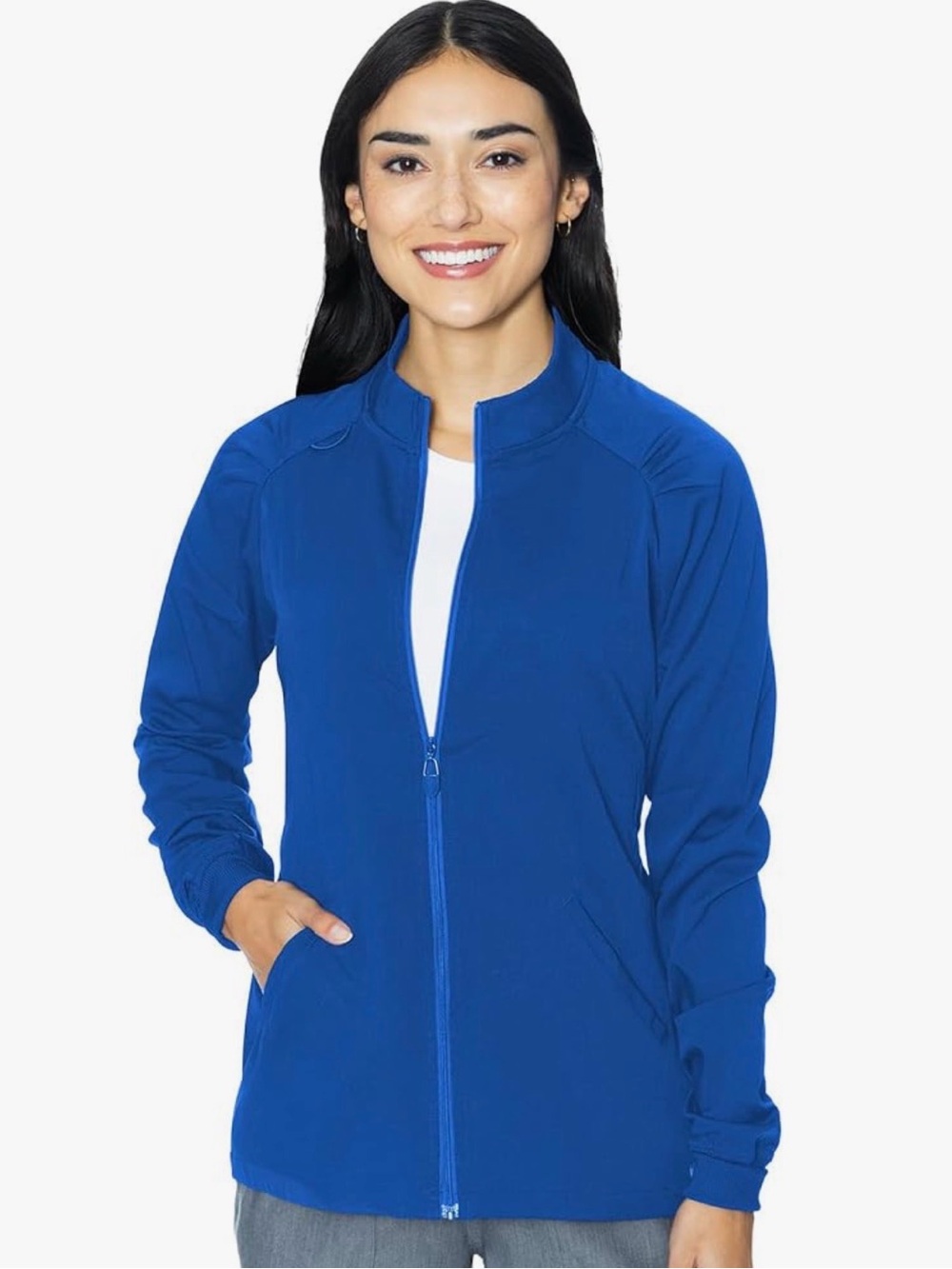 Med Couture Touch Scrub Jacket Royal Blue Full Zip Warm Up Women’s Size 3XL
